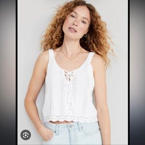 White crocheted tank